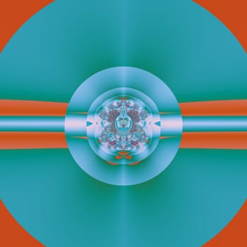 Elegant fractal design, abstract psychedelic art, green vinyl disc