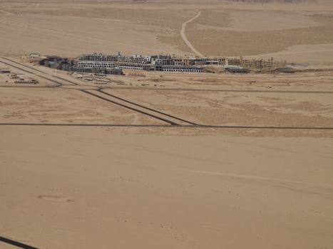 Aerial View of a small town in the desert