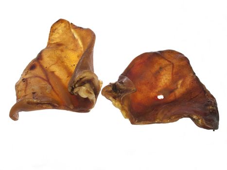 pig ears on a white background