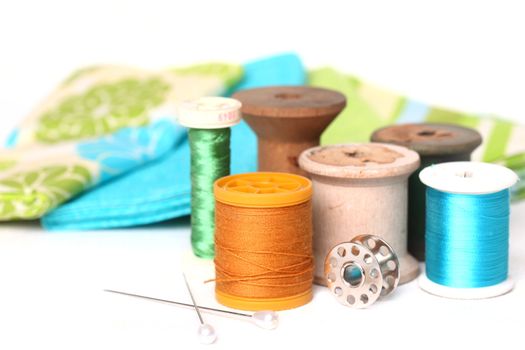 Sewing and Quilting Thread With Notions On White