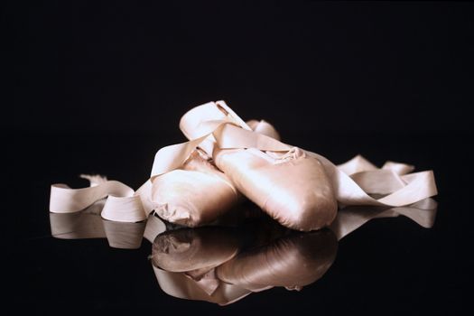 Closeup Pair of Ballet Pointe Shoes