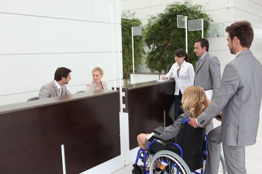 Businesswoman in a wheelchair