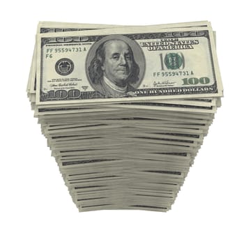 Stack of dollars. Isolated render on a white background