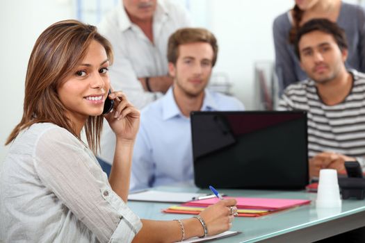 student talking on the phone