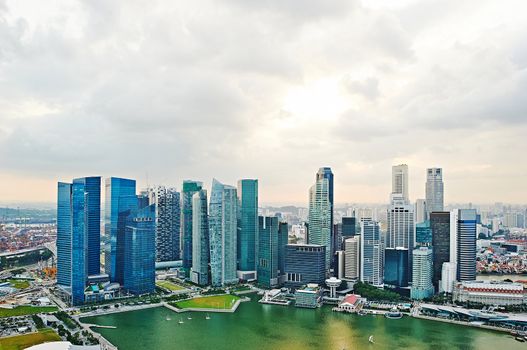 Singapore skyline. View from Marina Bay Sands hotel