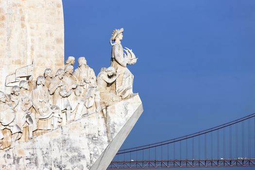 view of Padrao dos Descobrimentos, monument in Lisbon, Portugal