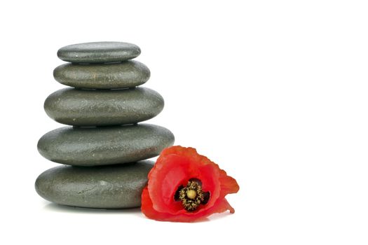 spa concept with zen stones and flower