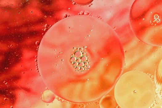Oil drops on a water surface