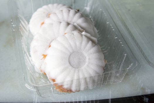 Kueh Tutu Steamed Rice Flour Dessert Snack Closeup