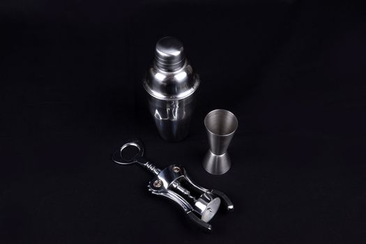 bar tools isolated on black background