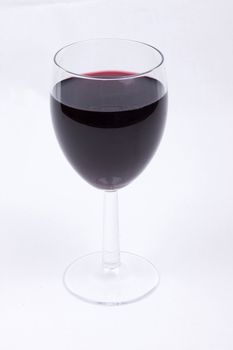 A glass of red wine isolated on white background,