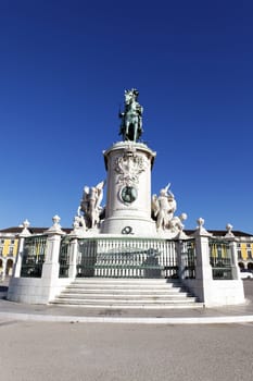 statue of commerce square in Lisbon, Portugal