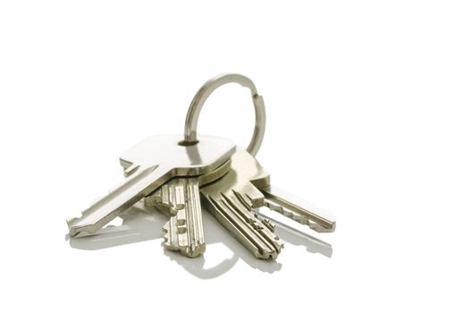 House keys isolated on a white background.