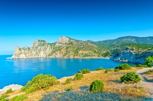 Beautiful views of the Black sea coast. Karadag, Crimea, Ukraine