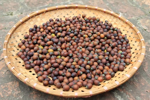 lotus seeds in bamboo basket