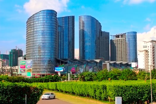 modern building with cloud 