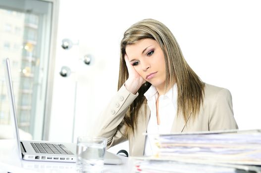frustrated woman working on computer