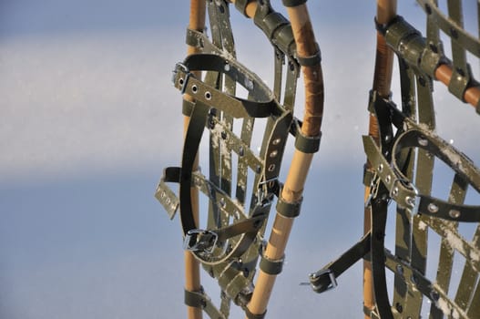 Photo of snowshoes - you can walk on snow with them.