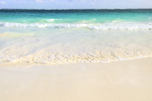 nice waves and sea caraiban landscape, Tulum, Mexico