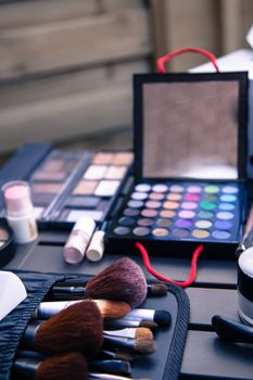 Makeup kit and brushes