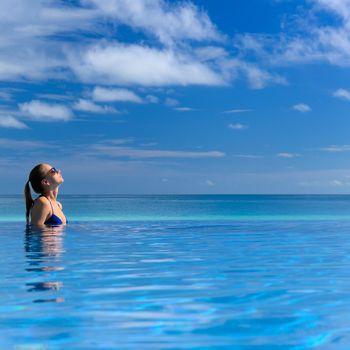 Woman at the swimming pool 