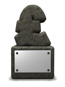 stone pound sterling symbol on white background - 3d illustration
