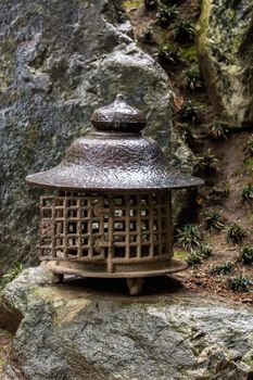 Traditional  lantern in japanese garden