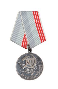 Object on white - russian medal close up