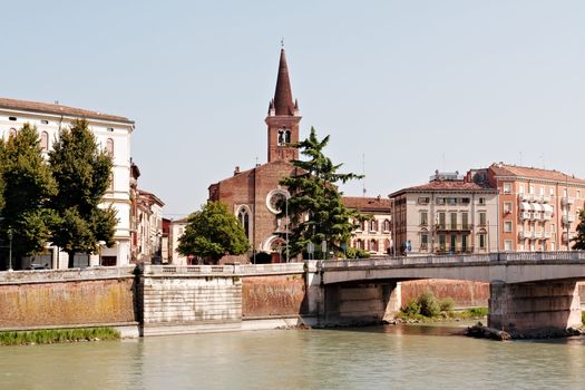 Picture of streets of Verona city in Italy