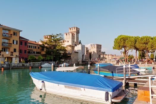 Scaliger Castle in Sirmione by lake Garda Italy