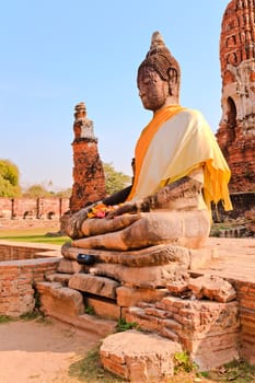 Buddha image in wat mahathat, ayutthaya, thailand