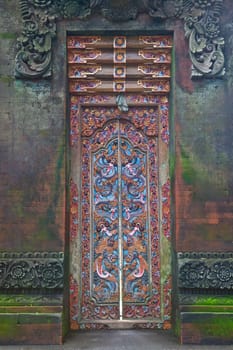 Detail of old stone door carving