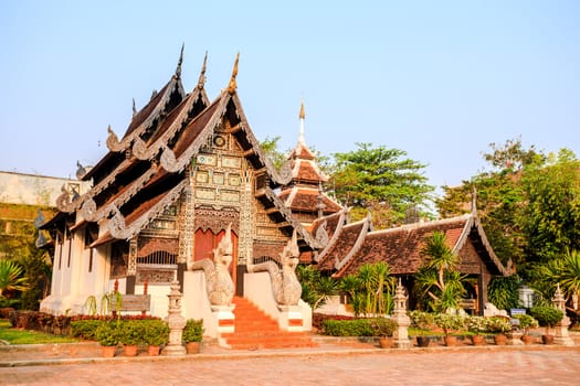 Classic lanna style viharn in wat chedi luang, chiang mai, thailand