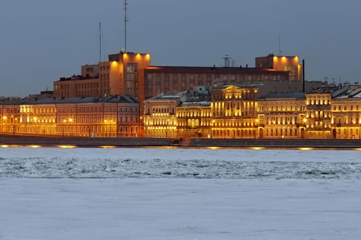 St. - Petersburg. Kutuzov Embankment. Night view