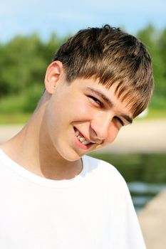 happy teenager portrait on the summer beach