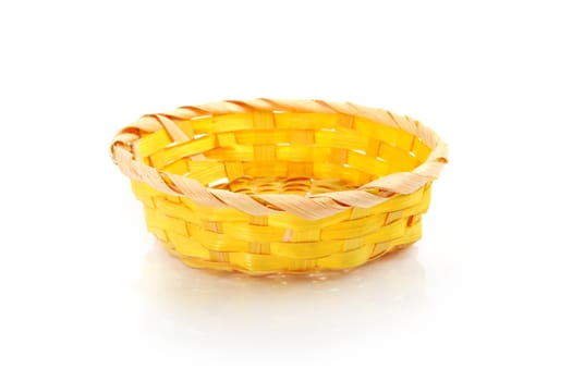 Empty Yellow Basket Isolated on the White Background