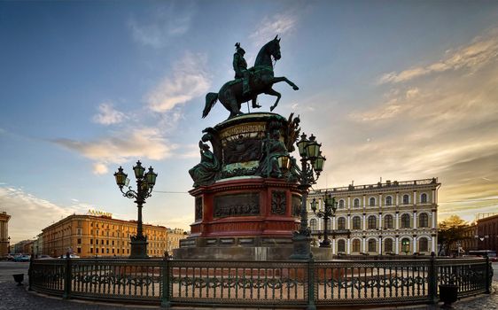 Monument to Nicholas I on st. isaac's square. Saint-Petersburg