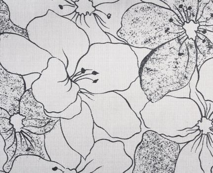 Fabric texture with  floral ornament. Close up