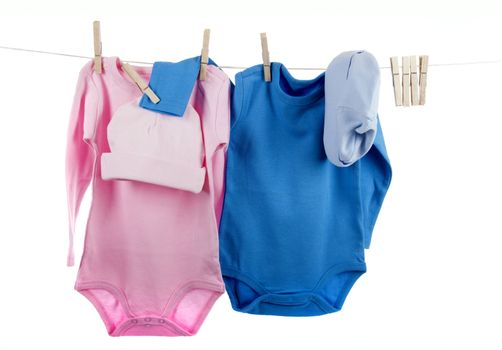 Baby clothes on a clothesline