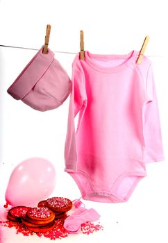 Baby clothes on a clothesline