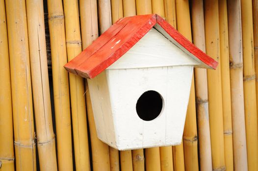 Vintage little of birdhouse rural area.