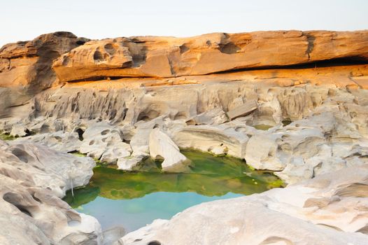 The light on three thousand waving ,this is travel  look like Grand Canyon  in Ubon Ratchathani , Thailand.