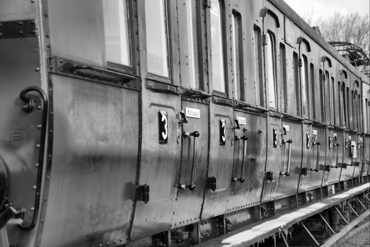 Old disused railway carriage in Germany