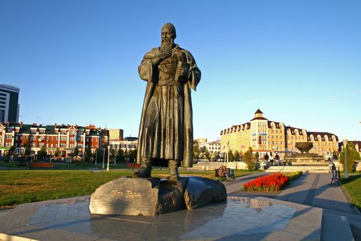 Statue of Qol Gali in Millennium park, Kazan, Tatarstan, Russia