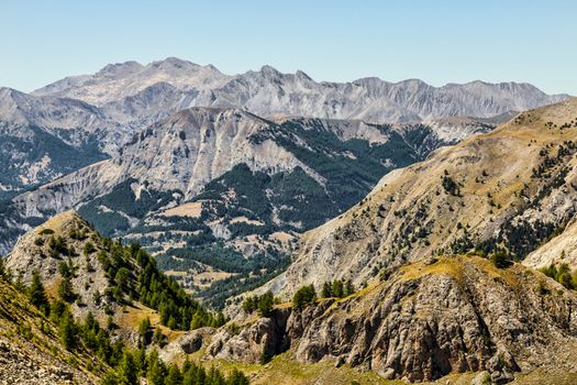 Beautiful landscape at high altitude in the Southern French Alps 