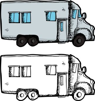 Isolated large conversion van over white background