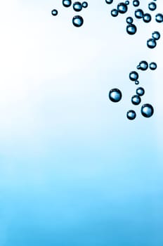 Gradient background with bubbles in a corner.