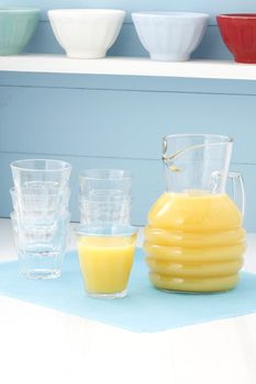 Fresh squeezed orange juice made by extraction from the most sweet and delicious fresh fruit.