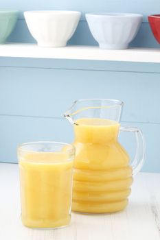 Fresh squeezed orange juice made by extraction from the most sweet and delicious fresh fruit.