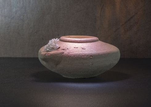 old handmade clay oil lamp from israel